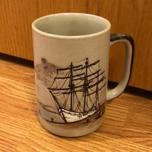Vintage Otagiri Sailboat Ocean Nautical Embossed Stoneware Mug